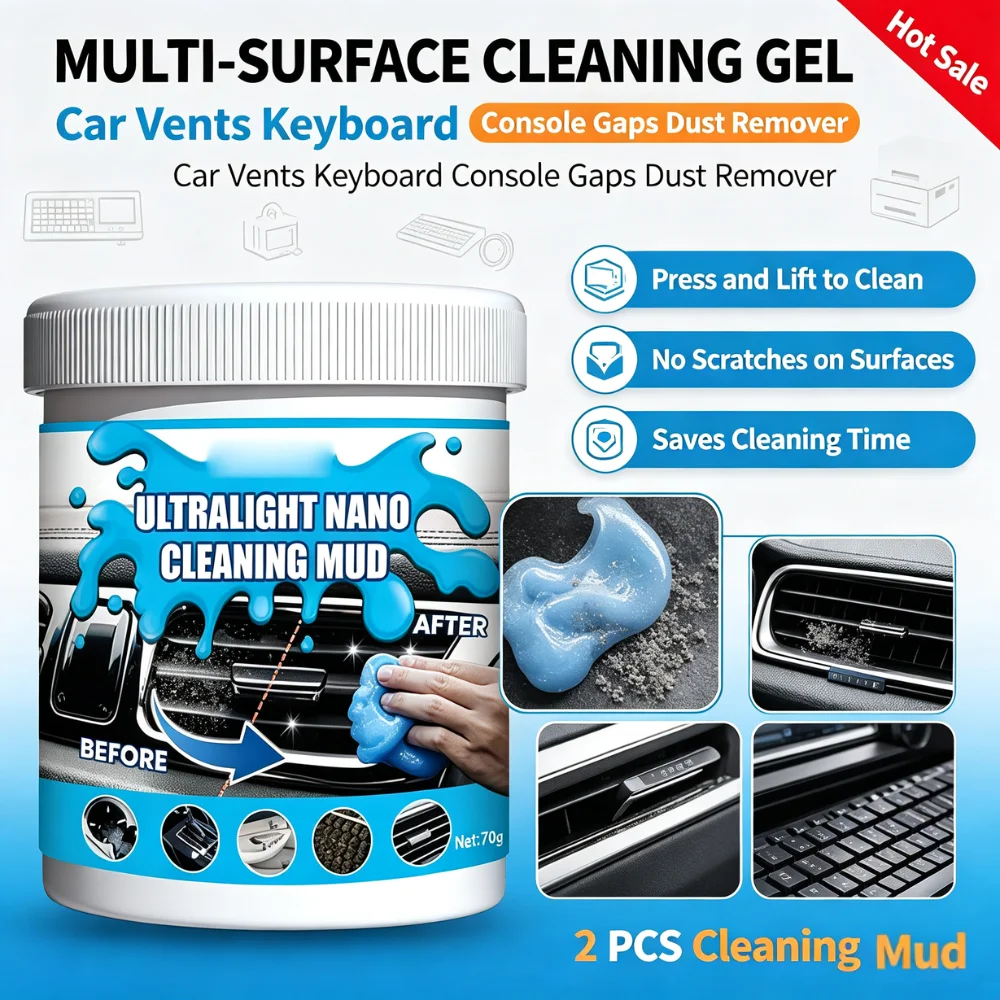 Nano Cleaning Gel Car Interior Dust Removal Mud Reusable Gap Cleaner For Car Keyboard Home Office Multi Use Tool
