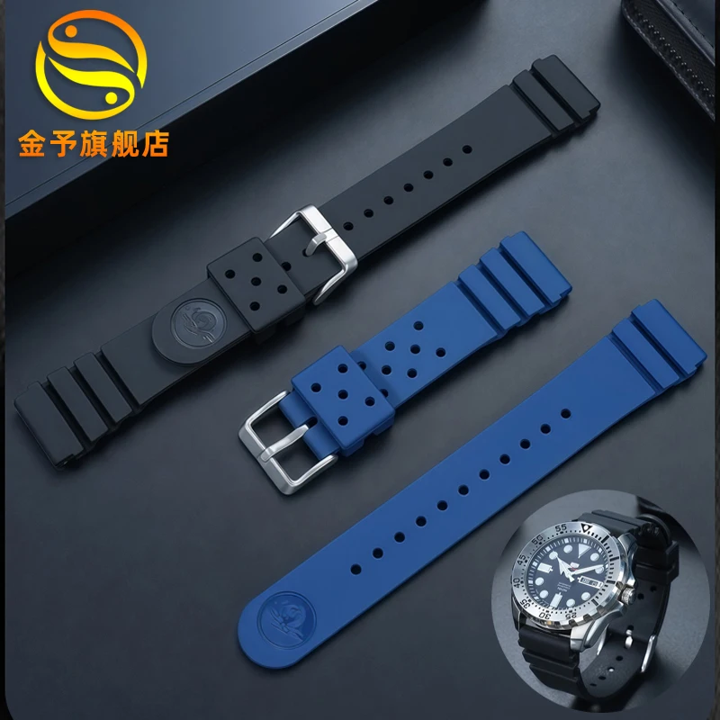 Correa de reloj de silicona de 22mm para Seiko NO.5 SRP601J1 SRP599J1 SRP605J2, correa de reloj de goma impermeable deportiva para hombre, accesorios de repuesto
