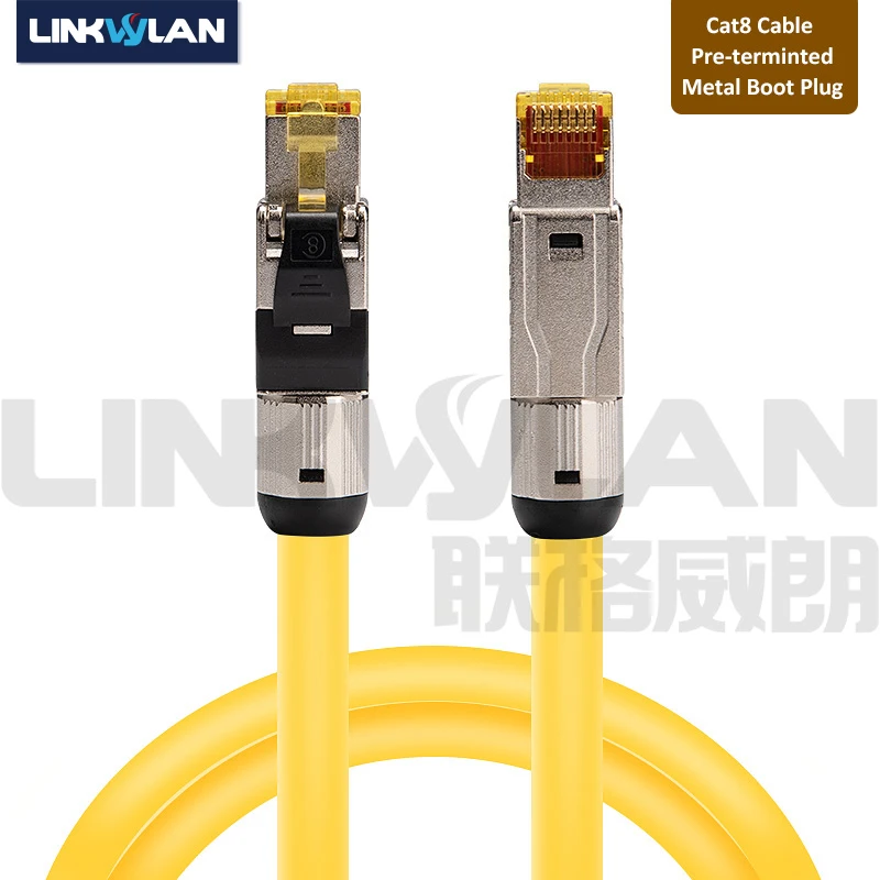 Kabel sieciowy RJ45 kabel Ethernet do notebooków kabel Cat8 Cat7 Cat6A wstępnie zakończony (wstępnie zmontowany)