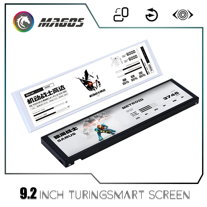 Turing-Smart Computer Case 9.2'' IPS Display Screen Type-C, PC Gamer Cabinet Monitor Monitoring AIDA 64 freely,