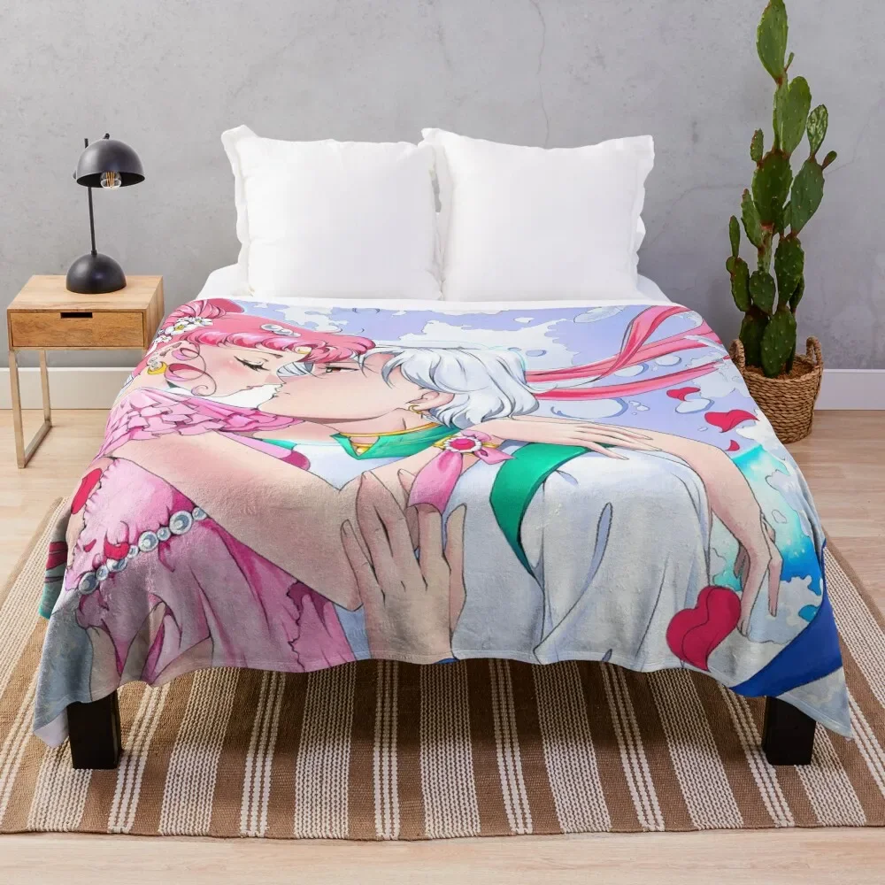Helios x Chibiusa Moonlight Kiss Throw Blanket Soft Home Decor Blanket for Couch Bedroom
