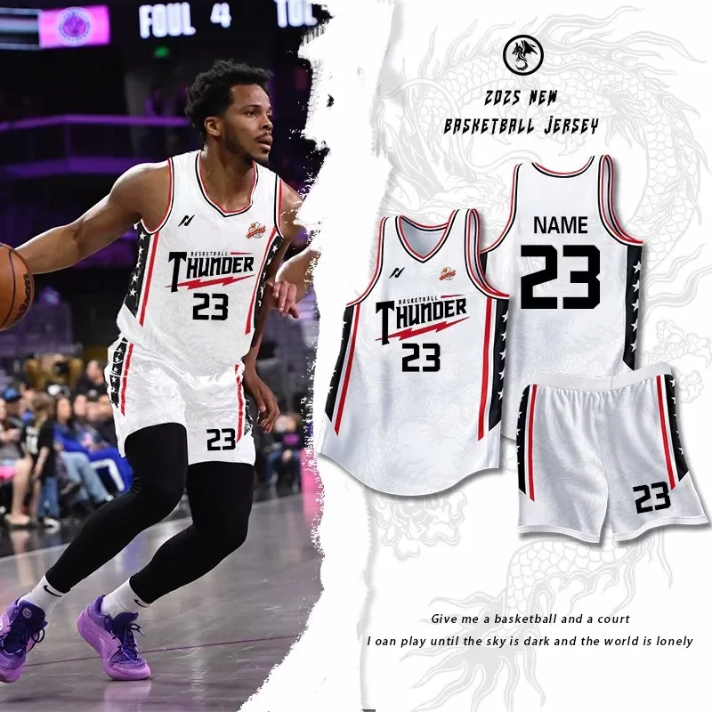 مجموعة زي كرة السلة على الطراز الأمريكي للرجال، تخصيص فريق المنافسة، شحن مجاني، جيرسي دوري الطلاب