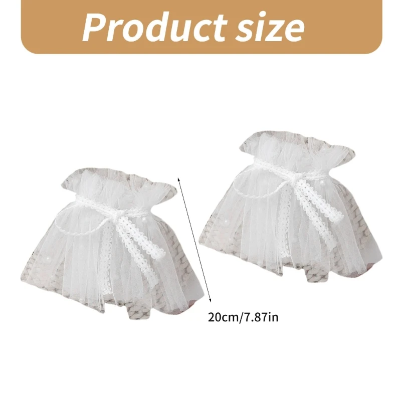 Mangas postizas para pie/muñeca uso múltiple, puños cómodos con volantes para muñeca, vestido novia, decoración camisa,