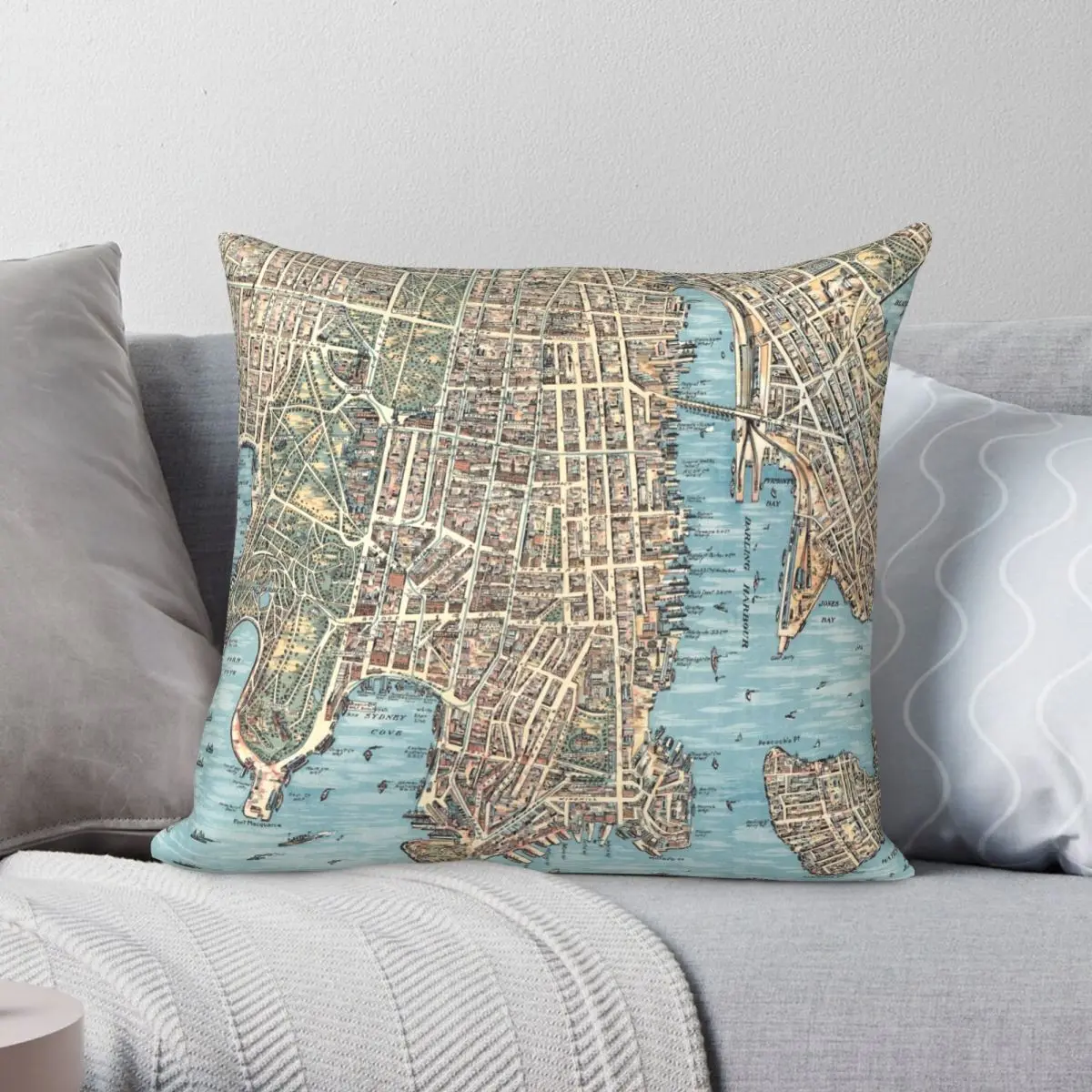 

1902 винтажный Чехол для подушки из Сиднея и Австралии, полиэстеровый льняной бархатный креативный декоративный чехол для подушки на молнии, чехол для детской подушки