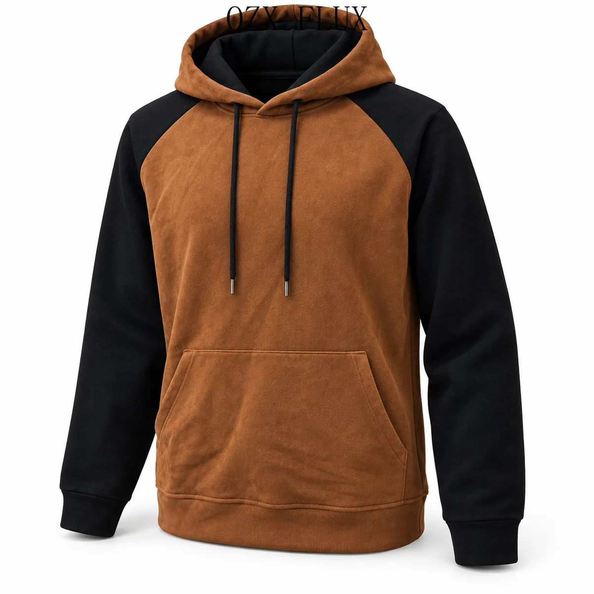 Men's Hooded Sweatshirt Retro Western Style Outdoor Casual Contrast Stitching Raglan Sleeve Long Sleeve Sweatshirt