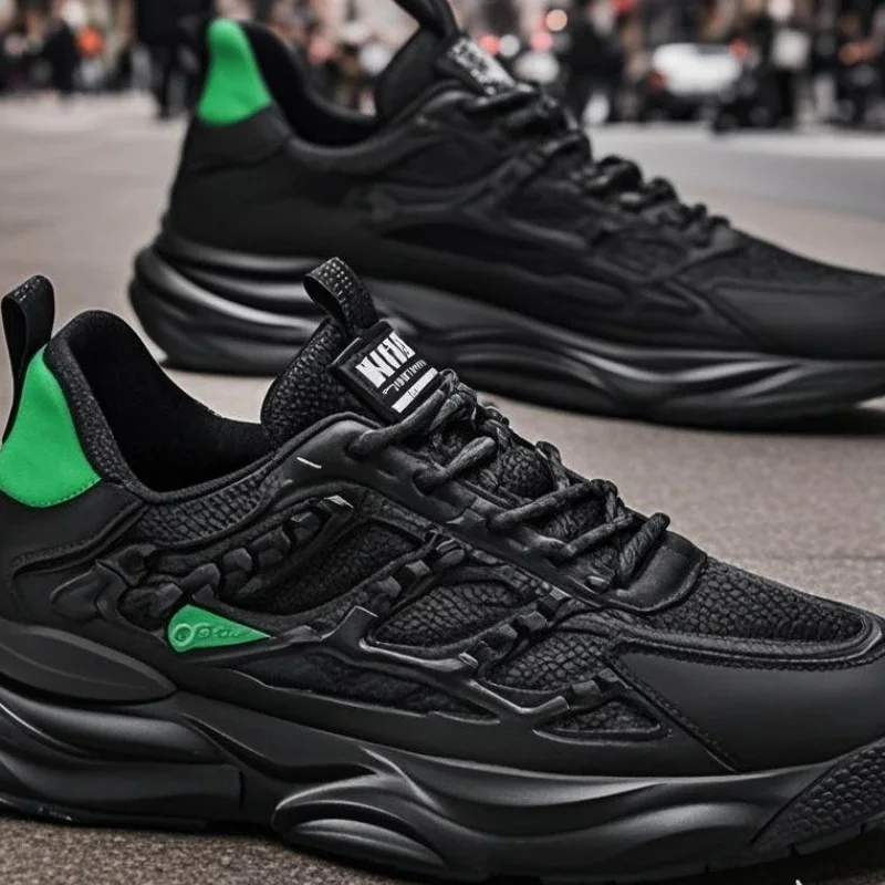 2025 новая модная универсальная обувь, летняя модная мужская обувь на толстой подошве, дышащая повседневная спортивная обувь с сеткой, неуклюжие кроссовки