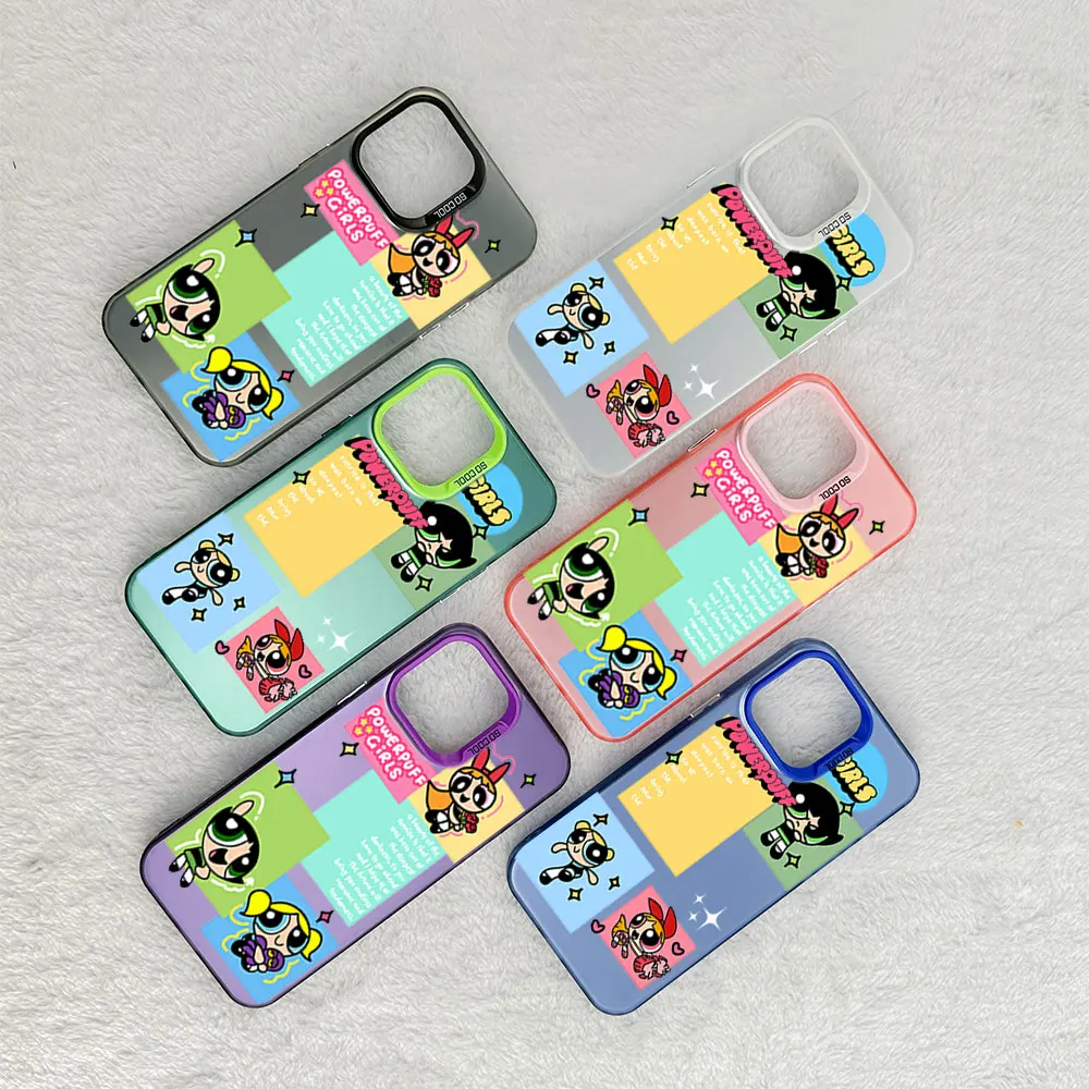 T-The P-Powerpuff G-Girls Phone Case for iPhone 12 11 13 14 16 15 Pro Max Plus Laser Cover