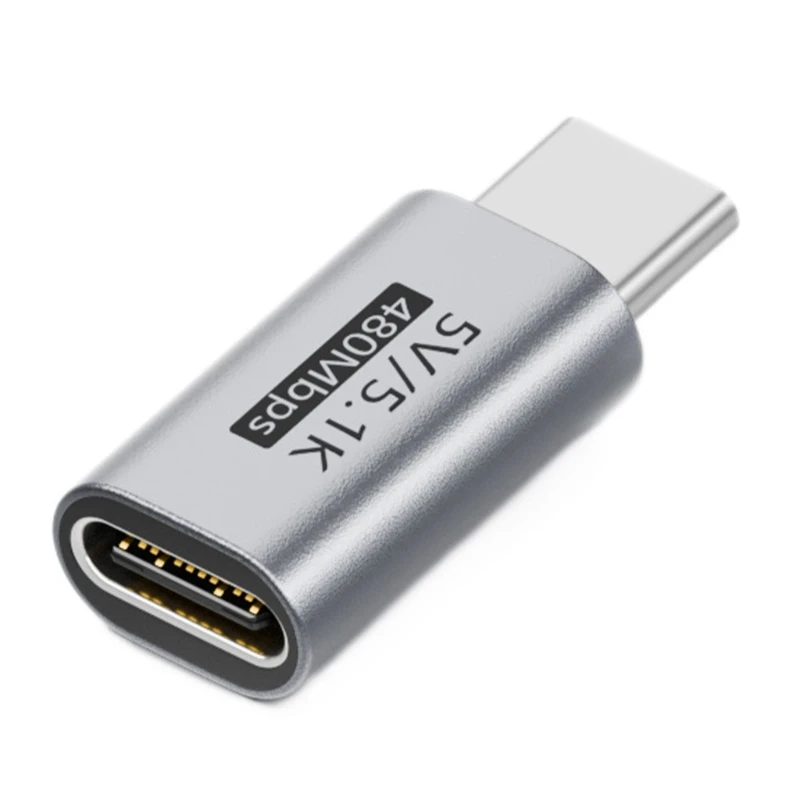 1Pc 5V 5.1K Resistors USB C Adapters Type-c Male To Female Chargers Adapters For Shaver Headphone Fan Charging