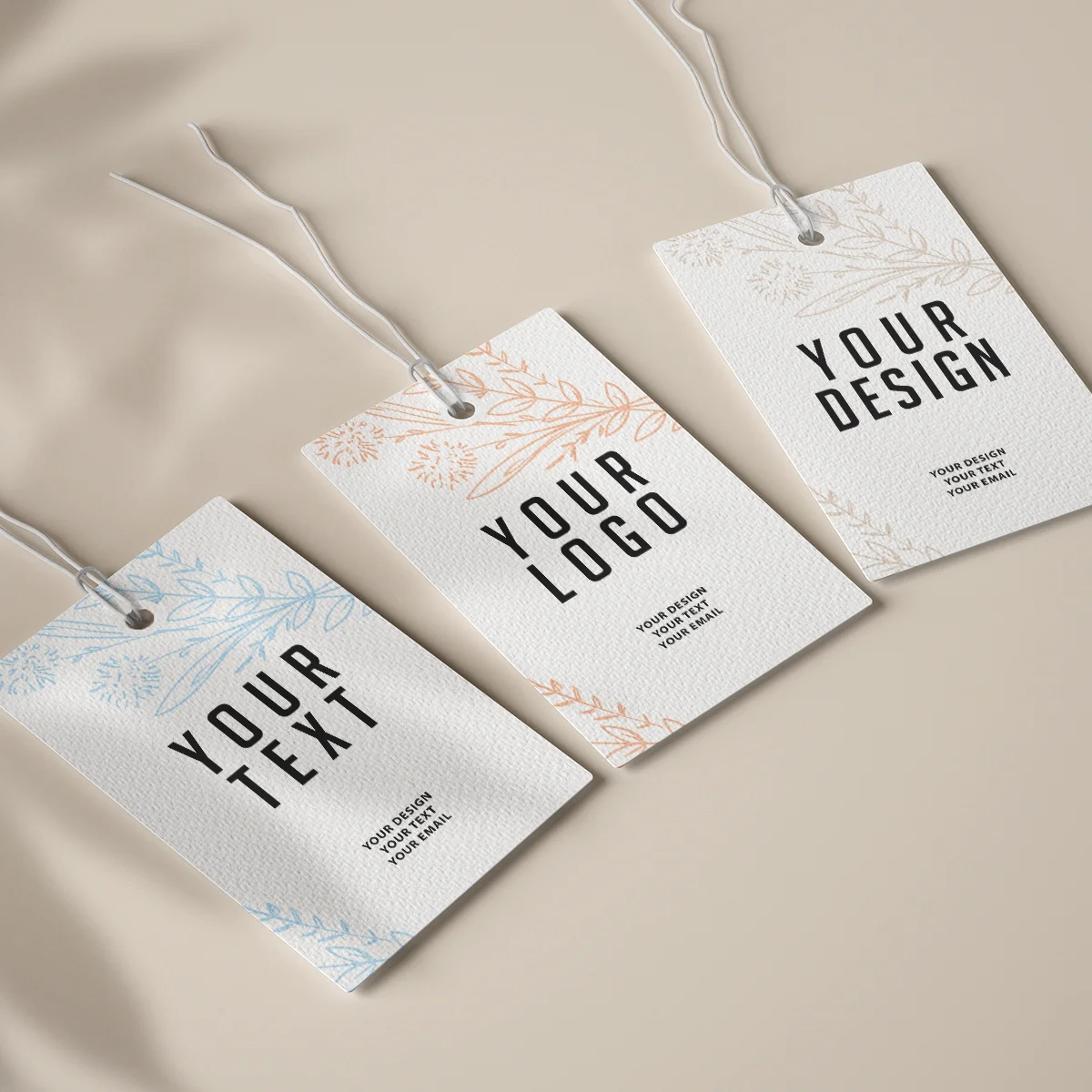 Custom Hang Tags Labels for Clothes Custom Rectangle Paper Hang Tags for DIY Handmade Items for Valentines Gift Wedding Decor