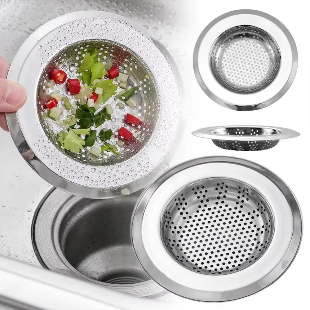 2pcs Dedicated Sink Stainless Steel Filter, Intercept Hair and Food Residue, Bathroom Drain Strainer Accessory