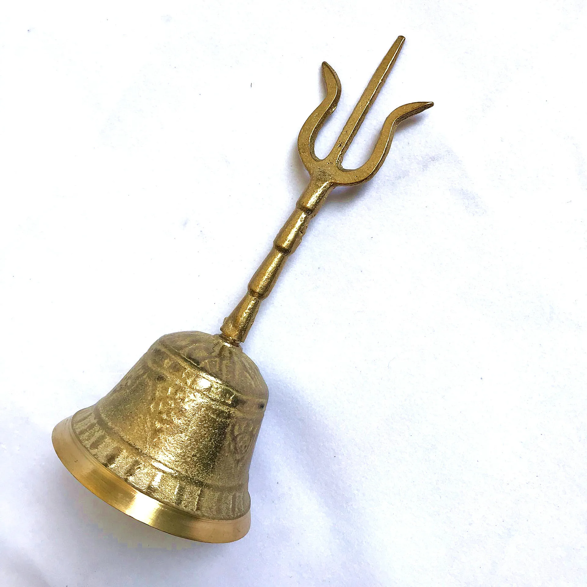 Tibetan Buddhist Bell Bronze Hand Bell Meditation Prayer Rattle, Taoist, Brass Bell - Detail 1