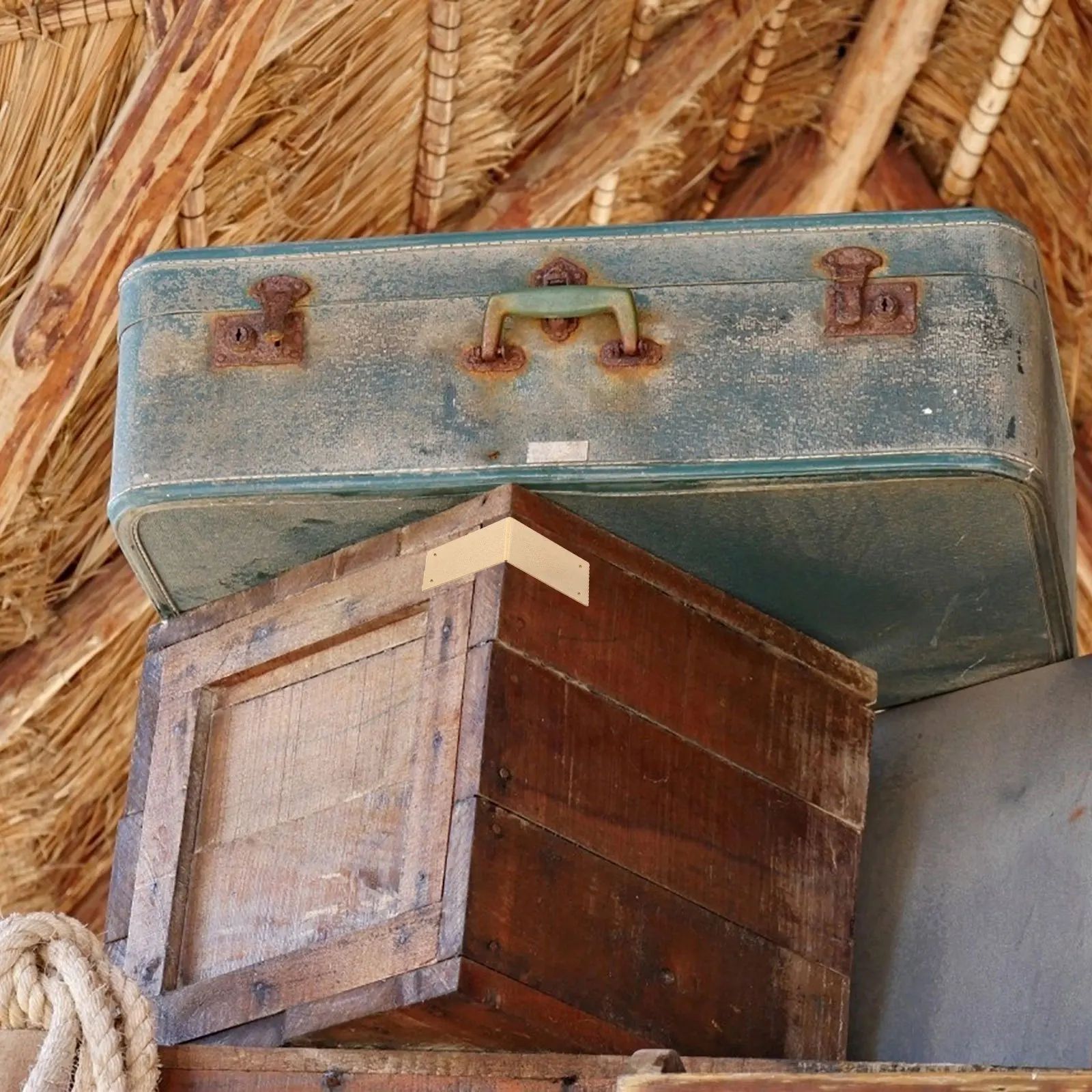 

4Pcs Corner Joint Fasteners Solid Brass Box Connectors for Furniture Reinforcement Right Angle Support Brackets Hardware