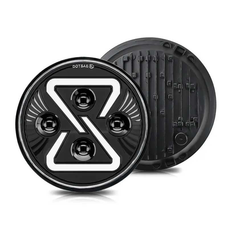7 Inch Round LED Headlight 200W 30000LM Yellow Angel Eyes Headlamp For Wrangler JK TJ LJ Camaro Mazda Hummer-A79U
