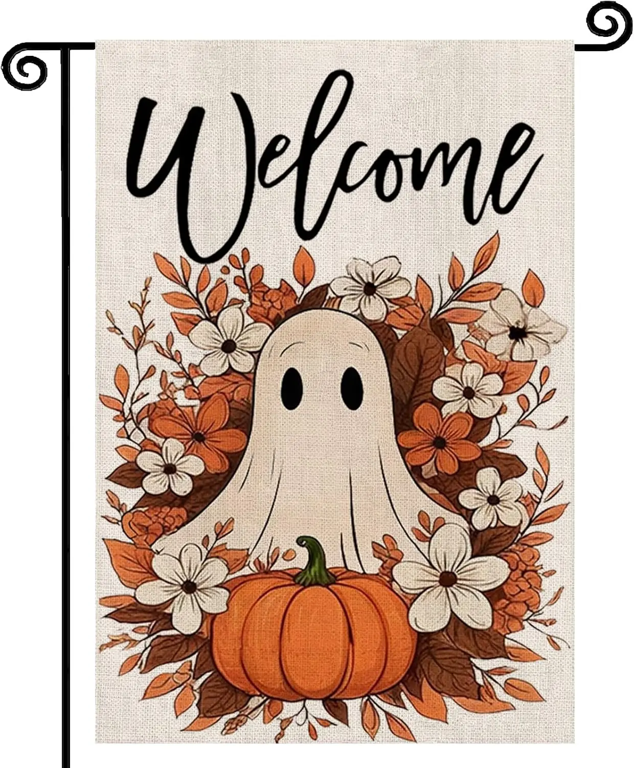 Halloween Ghost Decor Flag,12x18 Inch Double Sided Standerd Ghost Pumpkin Fall Autumn Yard Flags for Garden Outdoor Decorati zzo