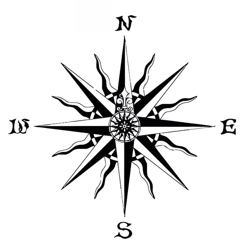 Creative Compass Decals High Quality Car Decoration Personality Pvc Car Window Waterproof Sticker Black/white, 20cm * 20cm