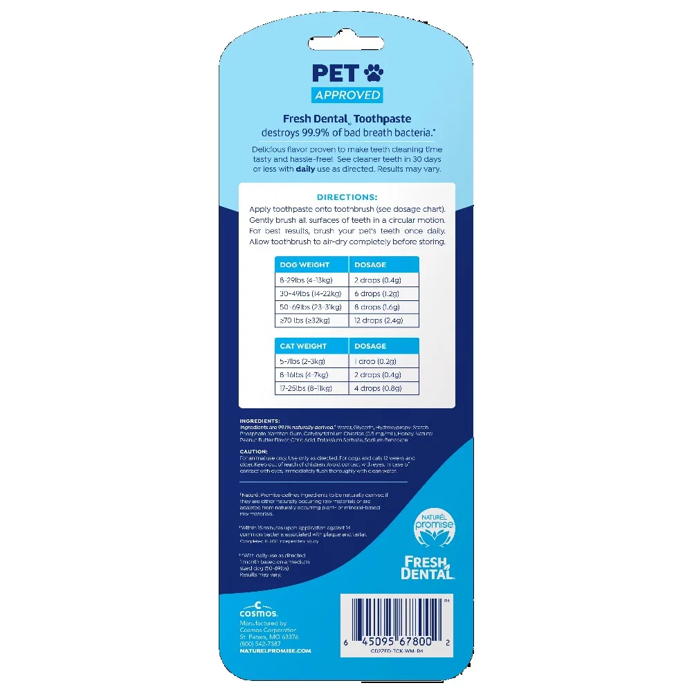 Fresh Dental Toothpaste Gel and Toothbrush for Dogs Cats Pet Teeth Cleaning Kit Oral Care Supplies Pet Grooming Health Care