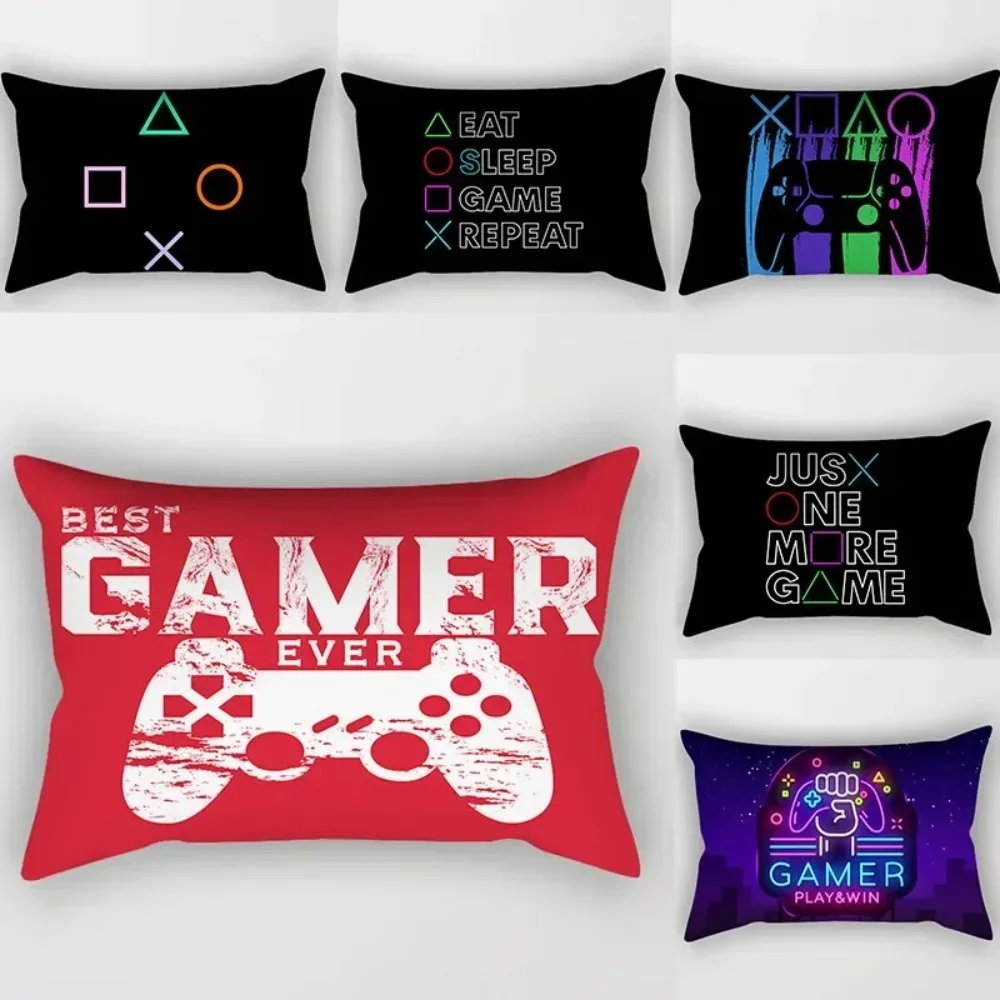 Classic Game Console Cartoon Print Pillow Cover Sofa Rectangular   Retro Hot Video  Cushion