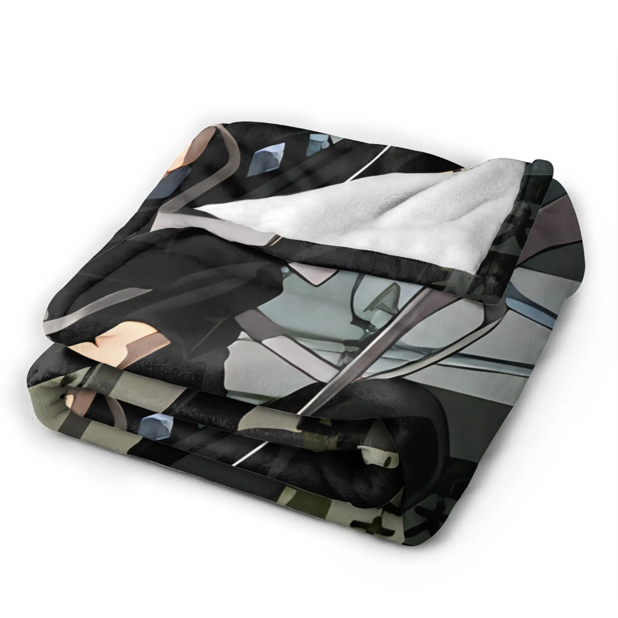 Aizawa Shota Collage Blanket  Warm Soft Pattern Plush Throw Blanket For Bedroom Travel Flannel Bedspread Bed Cover