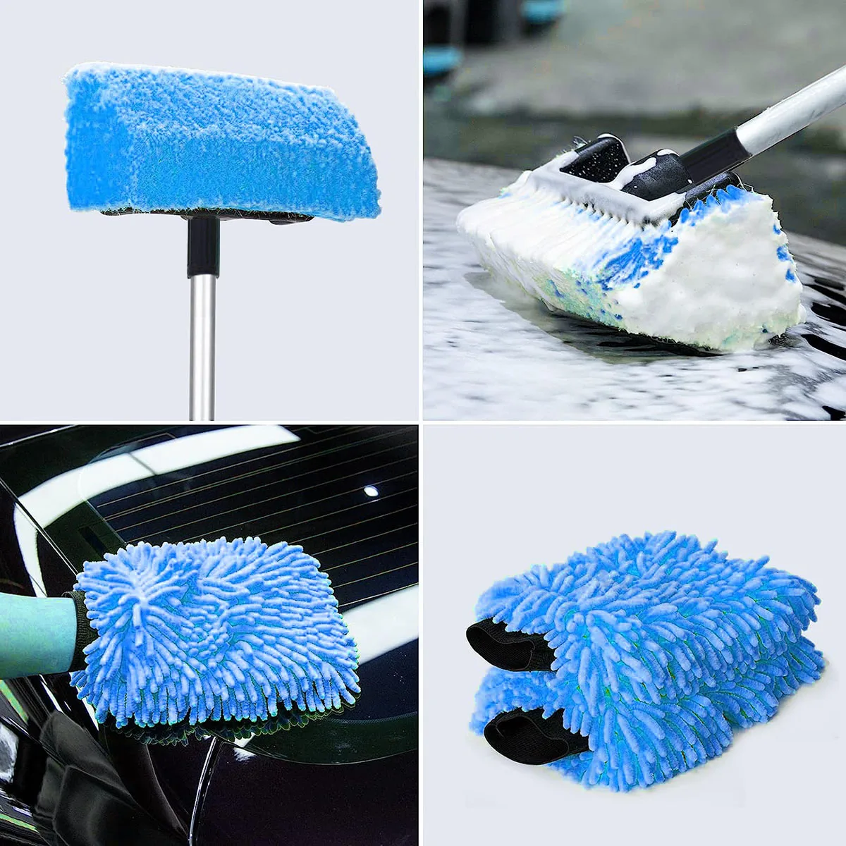 5-in-1 Car Washing Brush with Long Handle Cleaning Tools Kit with 56\