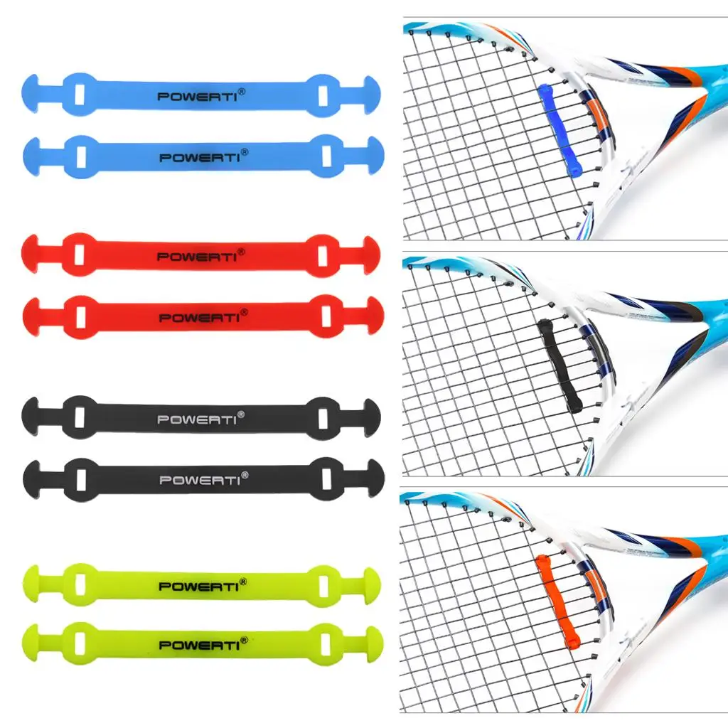 Tennis Vibration Dampeners - Pack of 2 Long Silicone Tennis Racket/Racquet Strings Shock Absorber