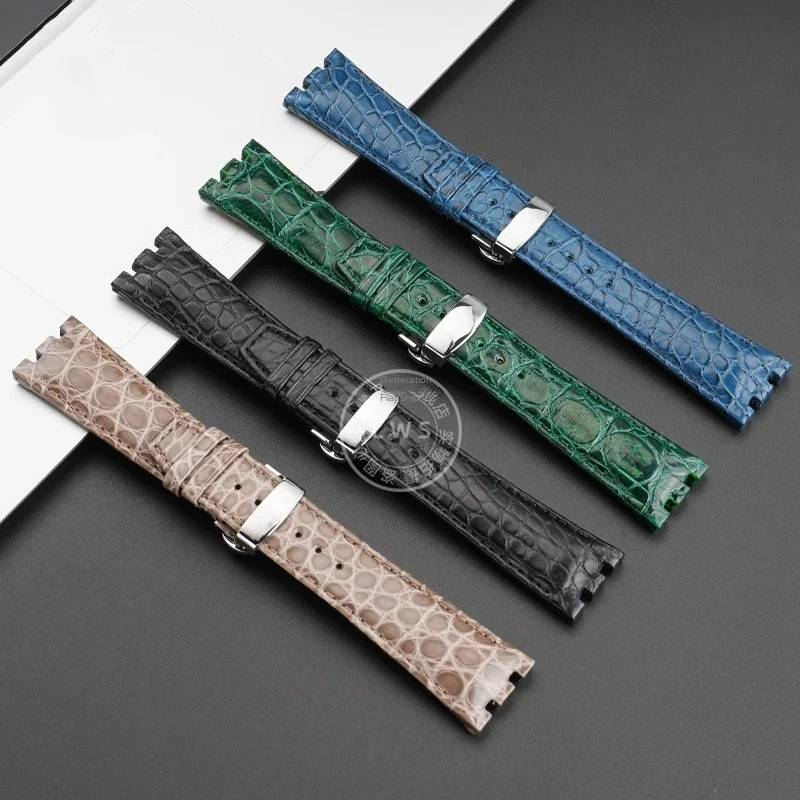 AIKON AI6008 AI6058 AI6007 AI1108 Crocodile Leather Strap For Amy AI6008/6007 Soft Crocodile Leather Bracelet Replace bands belt