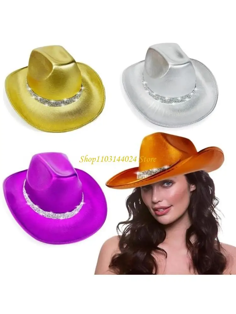 N5KE Luxurious Party Hat Encrusted with Rhinestones and for Women Party Wear Festival Holiday Bride Hat Photo Props