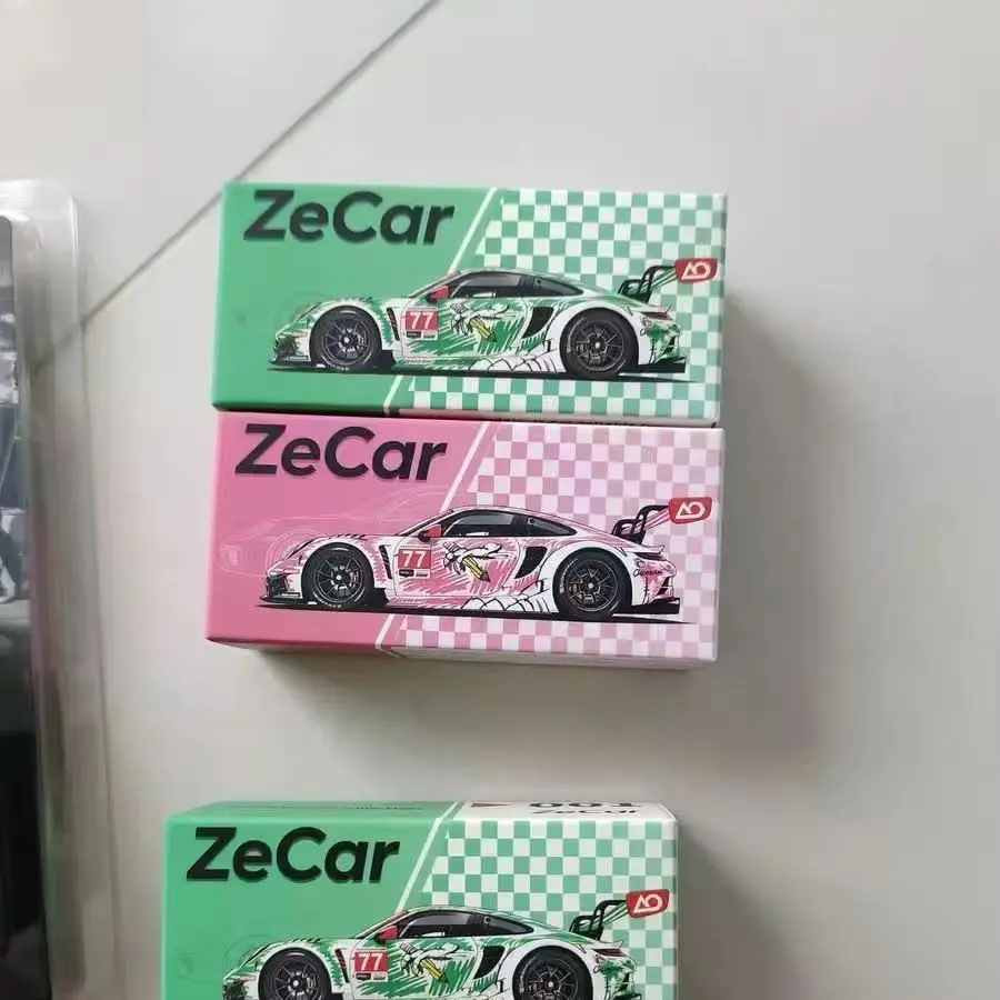 Zecarmodel 1:64 Sketch Dragon Porsche 911GT3R AOracing Pink Green Coated Alloy Car Model