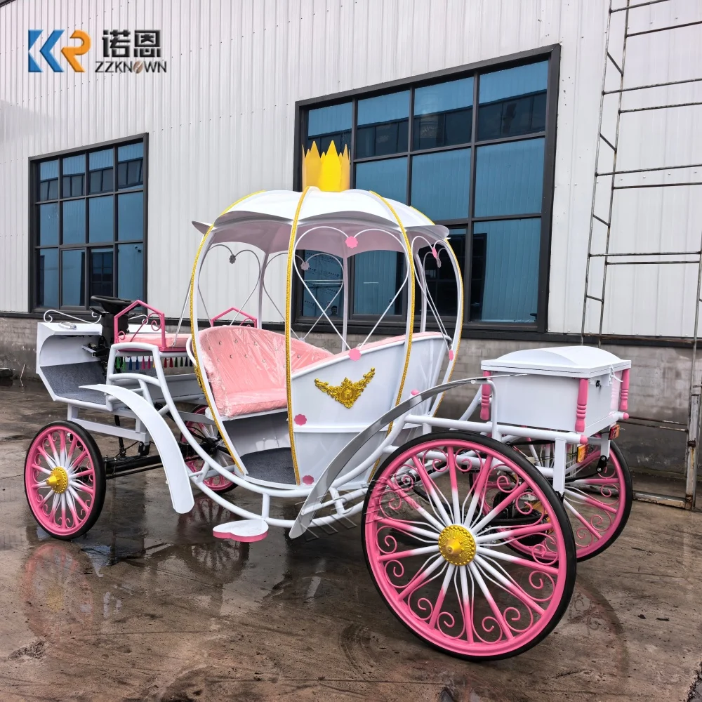 

Elegant Vintage Pumpkin Royal Horse Carriage Romantic Wedding Horse Drawn Carriage for Celebrations