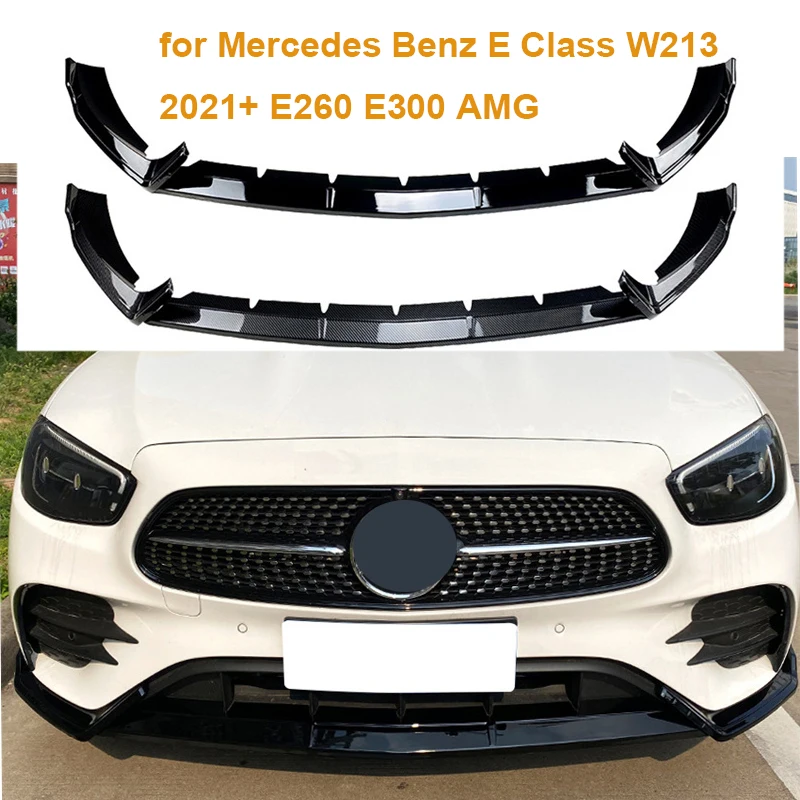 Front Bumper Lower Lip Spoiler Splitter Kit Guards protector for Mercedes Benz E Class W213 2021+ E260 E300 AMG Car Accessory