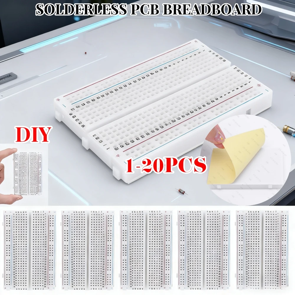 DIY Mini Bread Board Spliceable Universal Test Protoboard 400 Tie Points Solderless PCB Breadboard for Bus Test Circuit Board