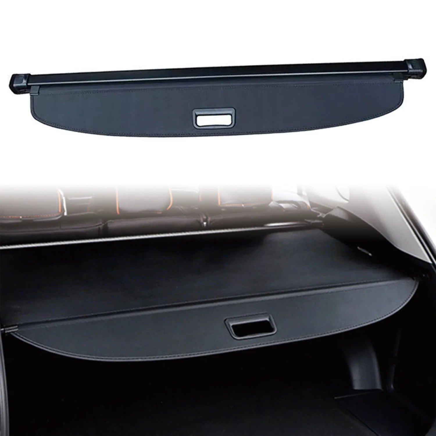 

For Hyundai Santa Fe 2007 2008 2009 2010 Car Retractable Cargo Cover Black Rear Trunk Shade Luggage Security Cover 1Set