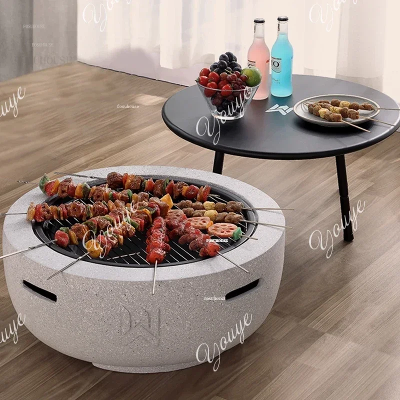 

Minimalist Fire Pits Home Indoor Heating Stove Grill Stand Outdoor Garden Bonfire Party Grilled Brazier Table Camping Furnace