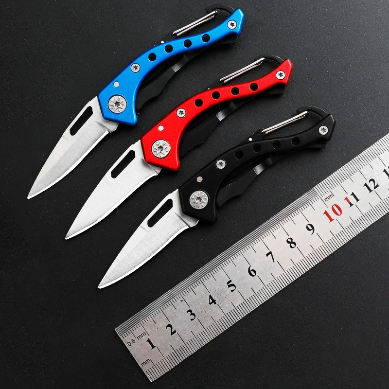 Portable Mini Pocket Knife portachiavi coltello pieghevole multifunzione lama pieghevole in acciaio inossidabile ciondolo taglierina piccola