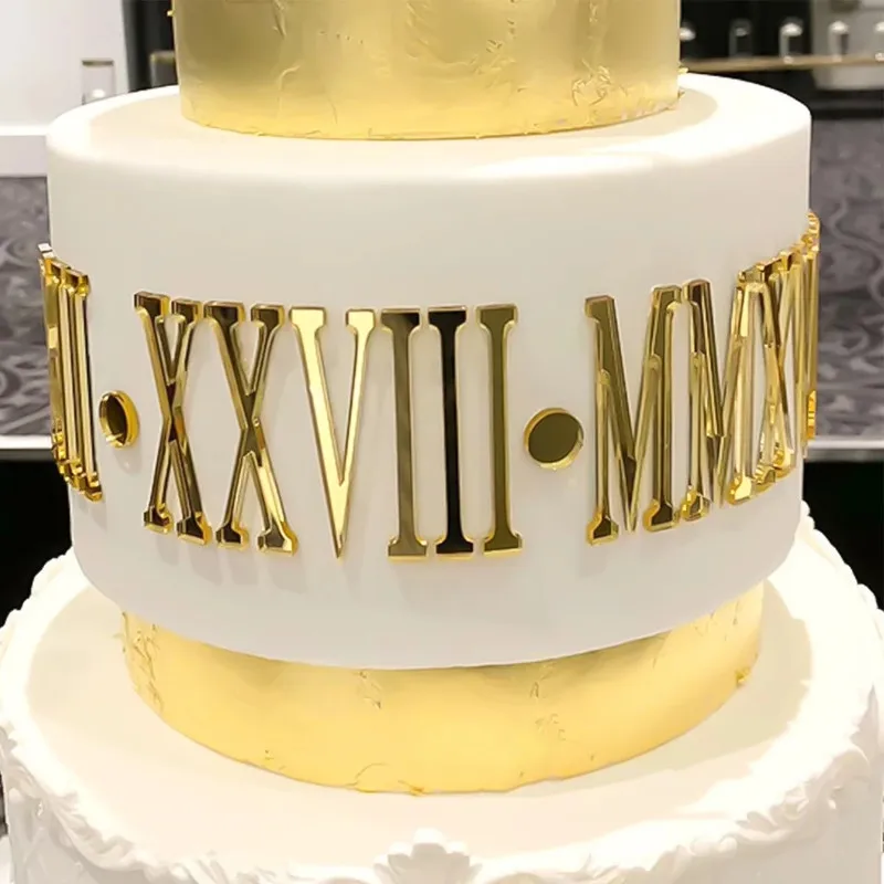 26 letras mayúsculas para decoración de pasteles, acrílico dorado, bricolaje, nombre personalizado, decoración de pasteles para boda, fiesta de