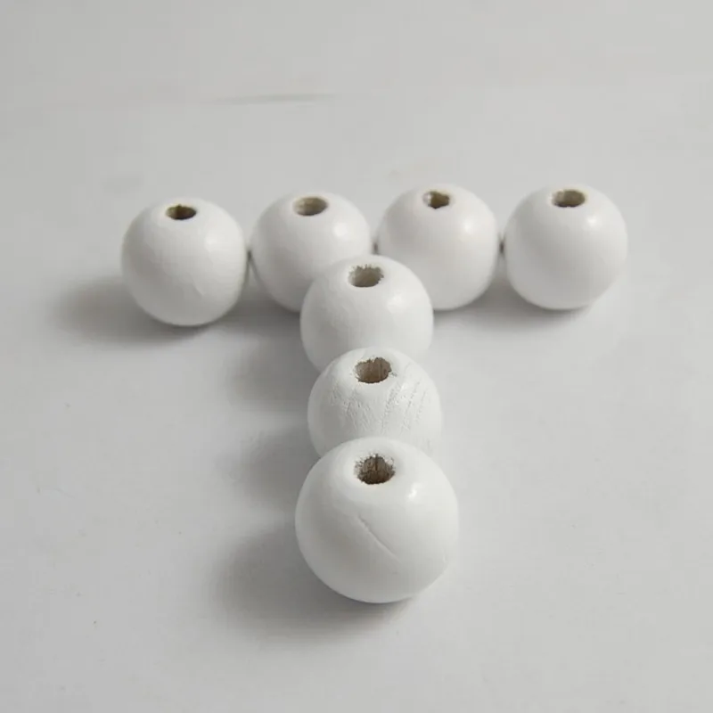 10/12/14/16/18/20/25mm White Round Wooden Beads Spacer Beads Eco-friendly DIY Custom Crafts Bracelet Jewelry Accessorie