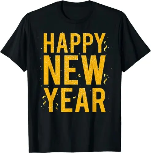 Neu Happy New Year Silvester Neujahr Party Geschenk Idee Tee T-Shirt