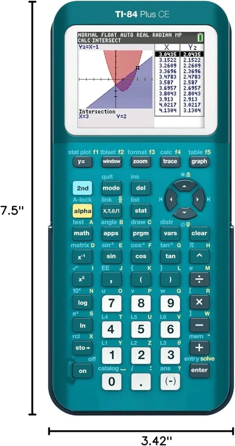 TI-84 Plus CE Color Graphing Calculator, Teal (Metallic)