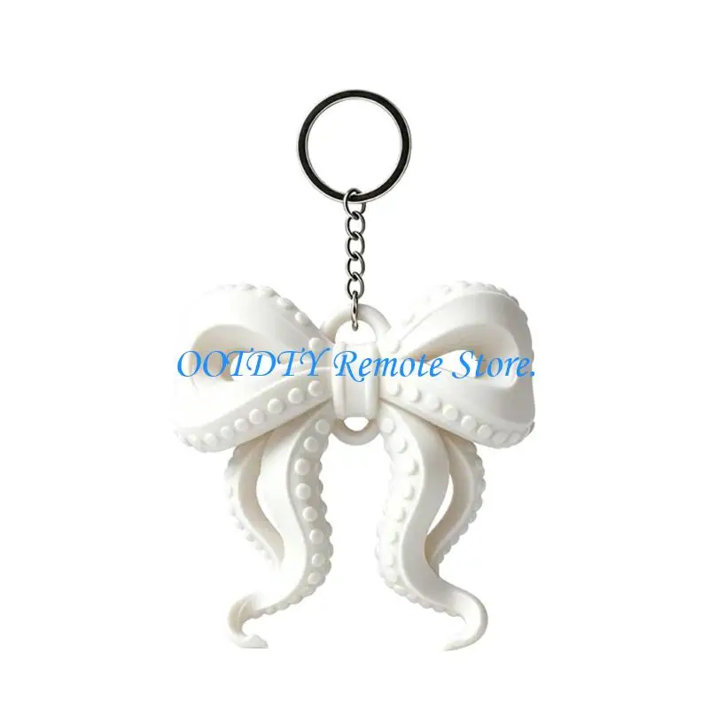  Bag Accent Keychain Charm with Curved Streamers and Top Loop