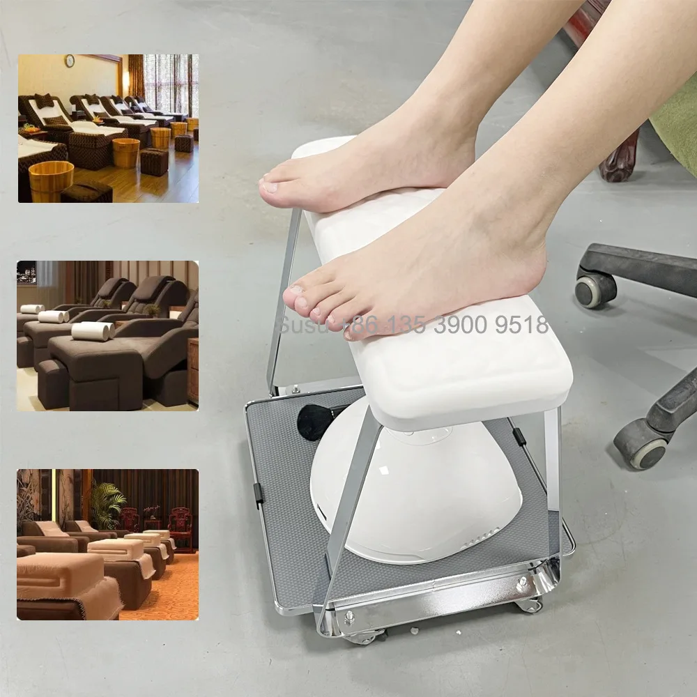 HYS pedicure stool with tool tray, special bubble belt roller for nail salon, movable nail chair with foot rest