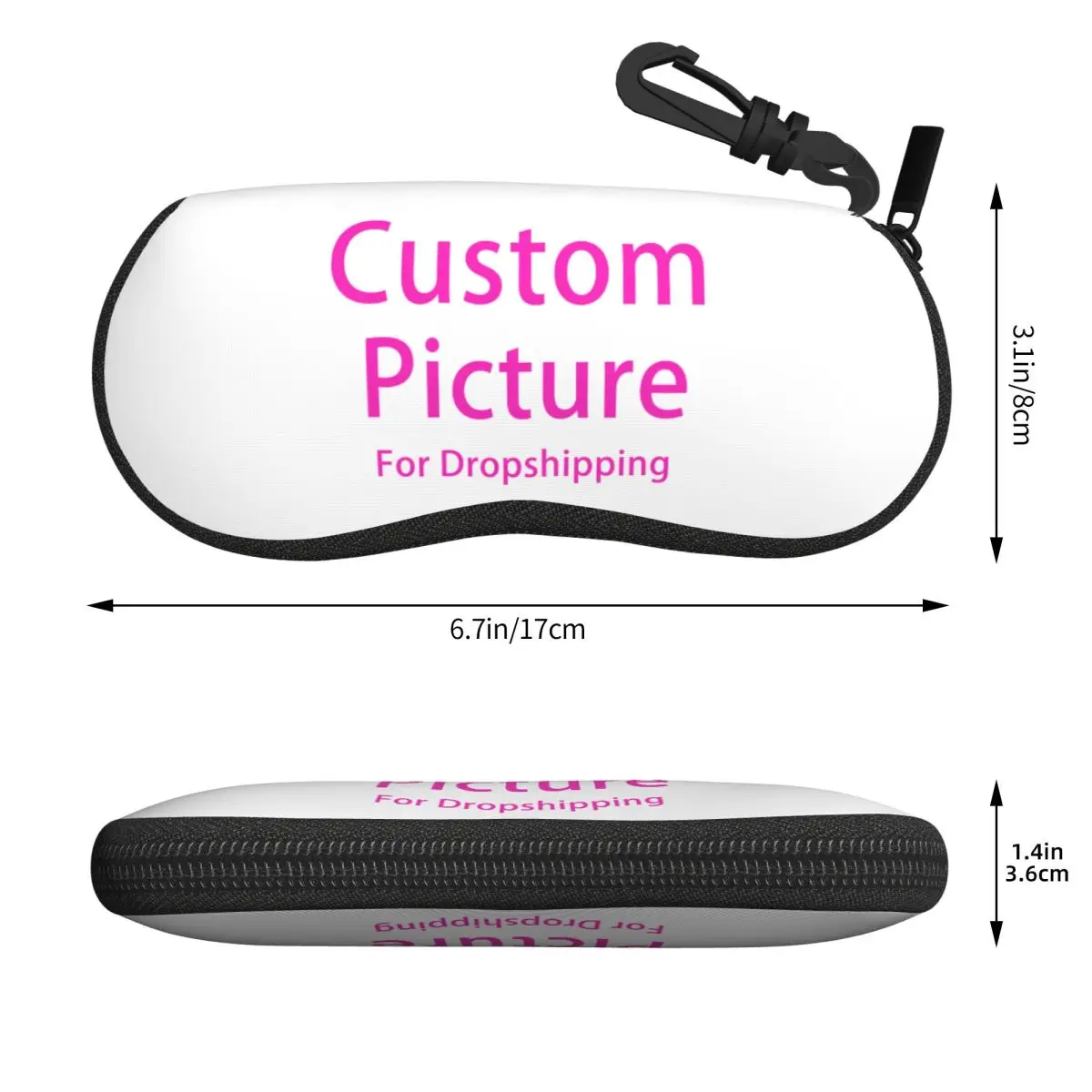 Custom Personalized Photo Logo Eyeglass Glasses Case Women Men Soft Customized DIY Print Sunglasses Protective Bag