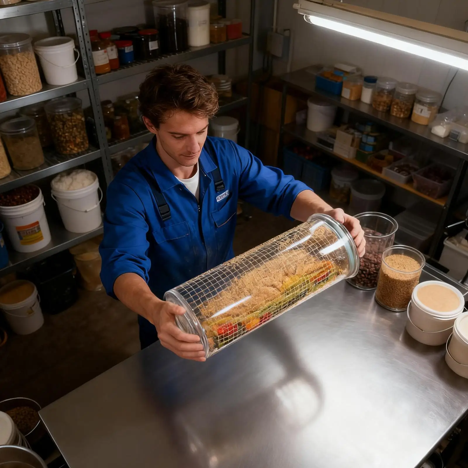 

Breading Shaker 360 Degree Clear Dispenser Roller Batter Bowl With Lid For Home Kitchen Baking Camping Meal Preparation Deep