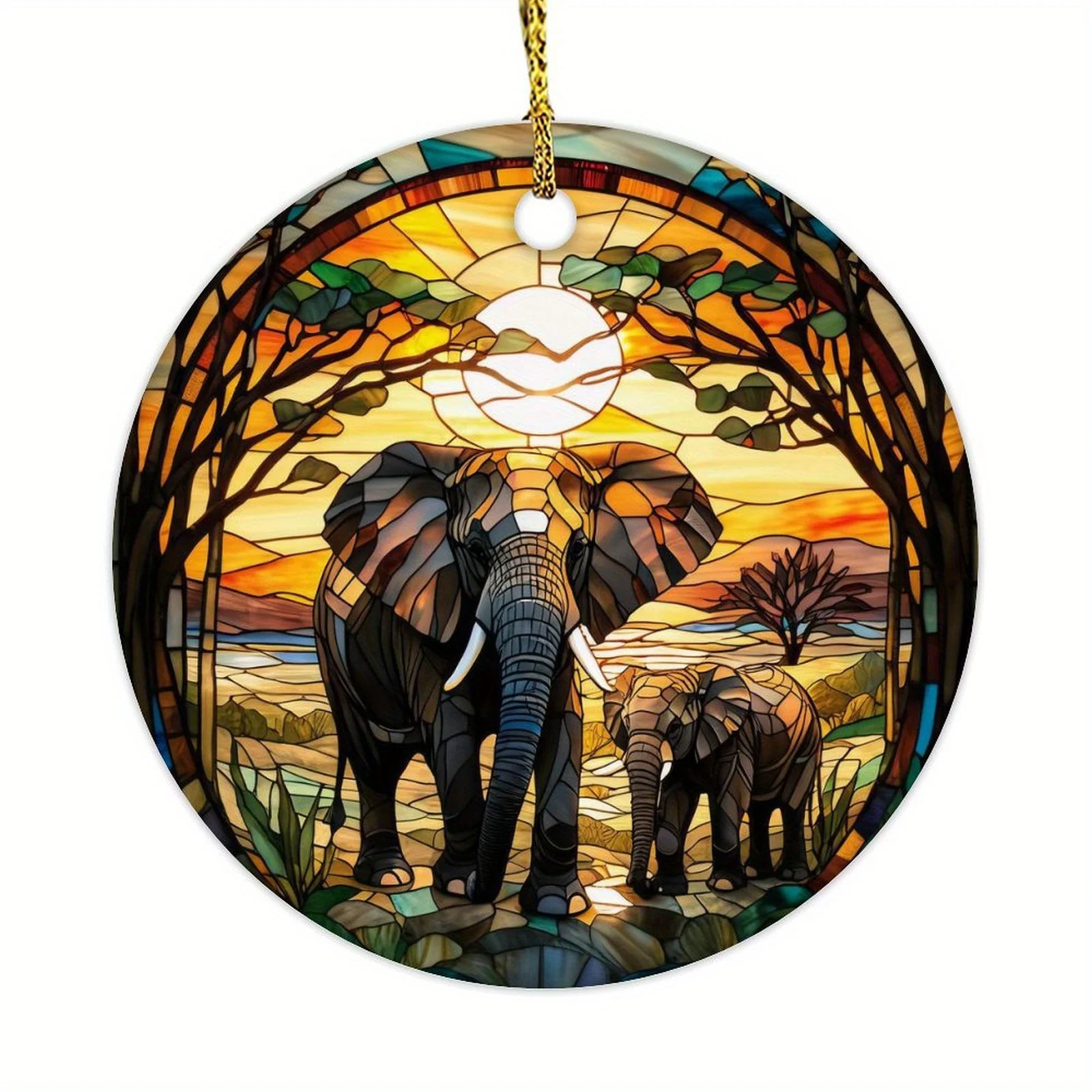 Vintage Elephant Ornament Suitable for The Tree's Country Hanging Decoration Suitable for Collectors and Christian Gifts