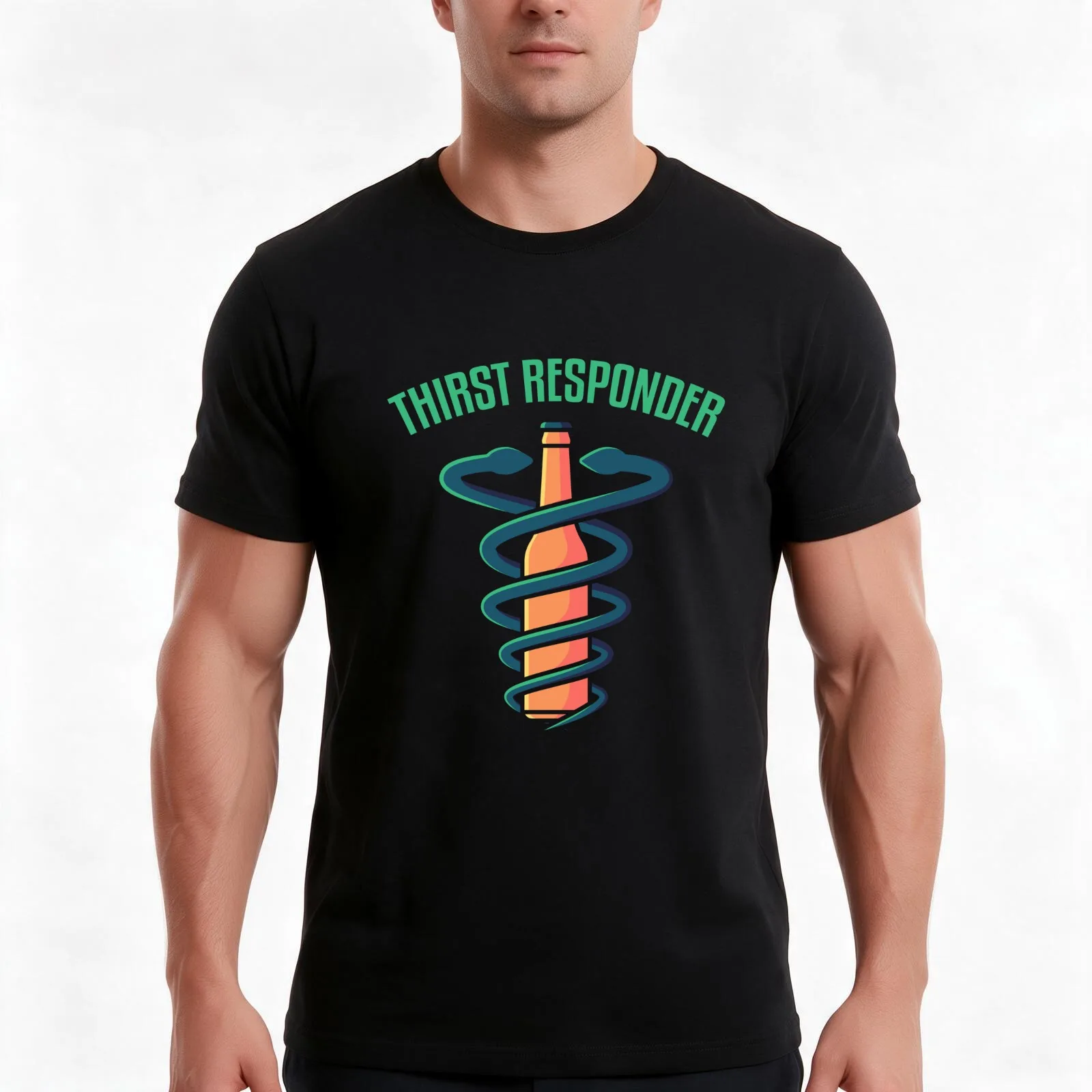 Thirst Responder T-Shirt Summer Casual Cotton Tee Oversized Streetwear Tops Vintage Graphic Print Loose Fit Short Sleeve