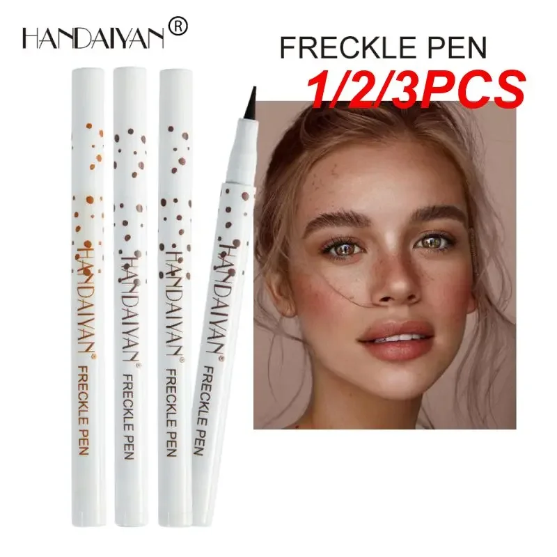 

Heallor 1/2/3PCS Lifelike Freckle Pen Waterproof Cosmetics Brown Natural Freckles Pencil Liquid Eyeliner Makeup Dot Spot Pen