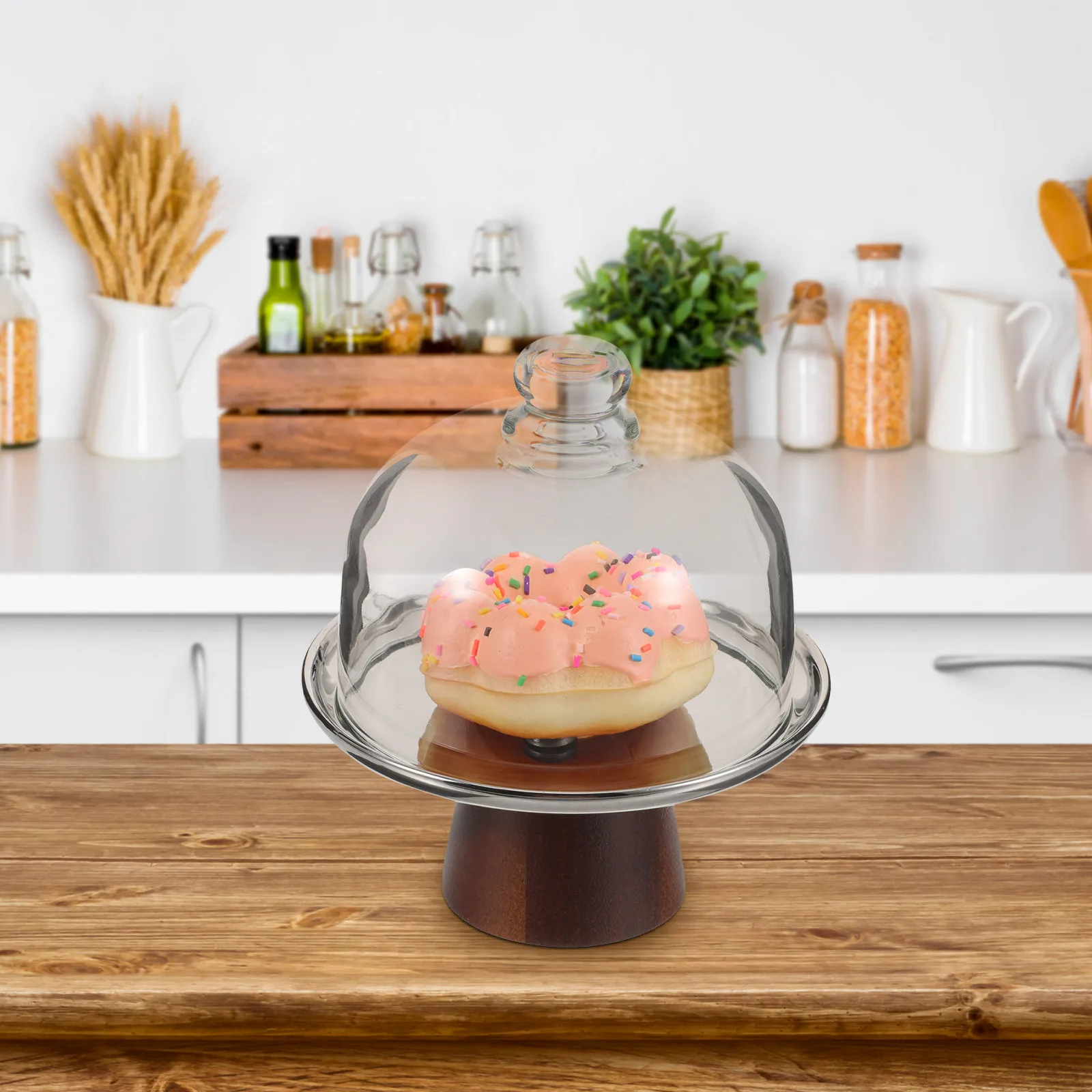 

Подставка для торта с крышкой, деревянный керамический стеклянный материал для держателя десерта, кексы, торты, сервировка вечеринок