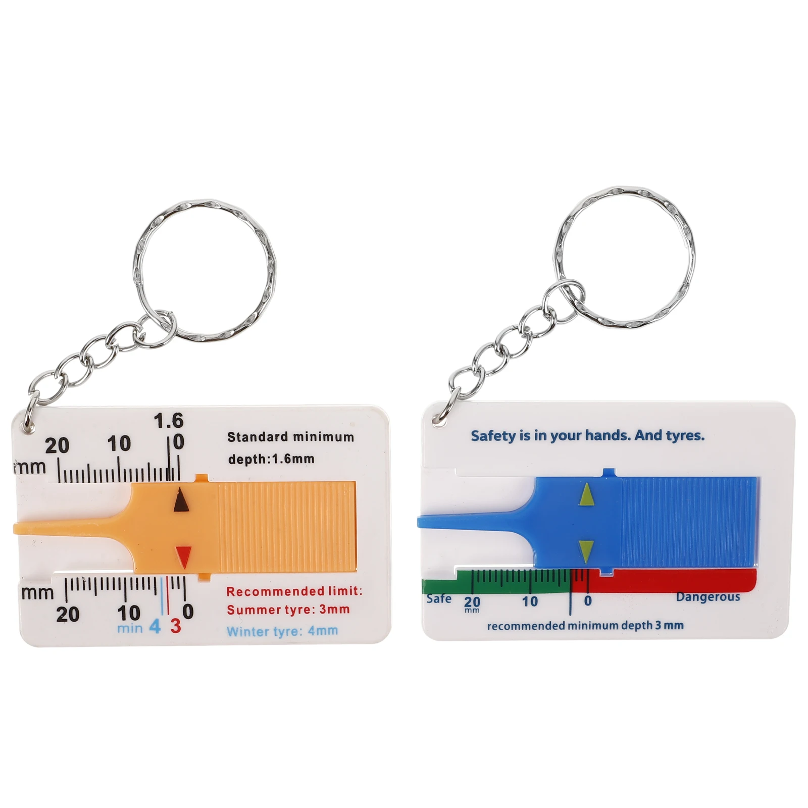 

2 PCS Tire Groove Depth Ruler Auto Thread Gauge Automotive Number Brake Disc Measuring Tool Plastic Measurer