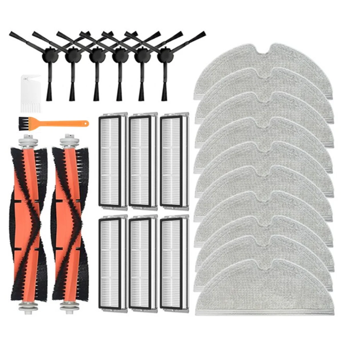 

Детали для робота-пылесоса 1C 2C 1T Mi F9, фильтр НЕРА, основная и боковая щетки, насадка для швабры, 26 шт.