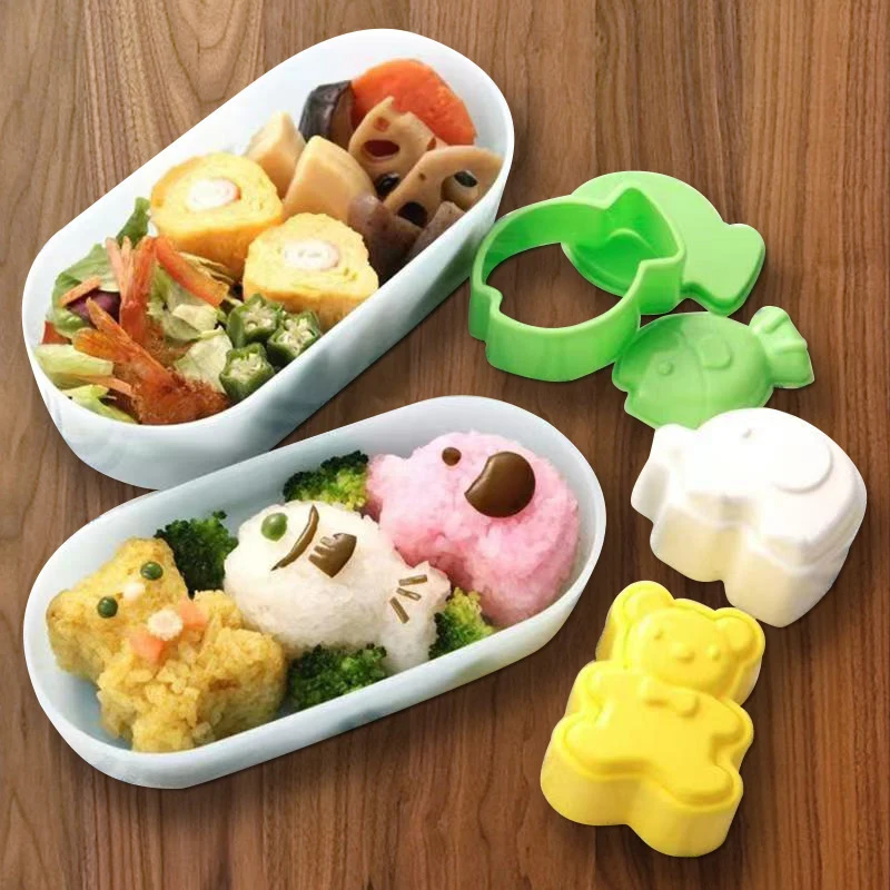 3pcs Cartoon Shape Rice Ball Set Sushi Roll Sushi Mold Rice Ball Bento Press Mold DIY Tools Kitchen Accessories