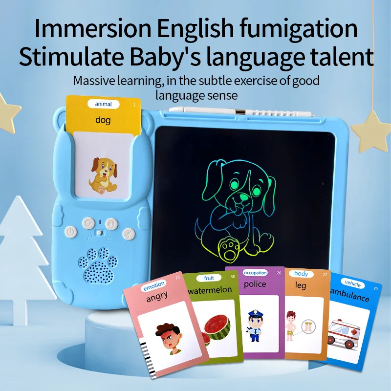 Talking Flash Cards LCD Writing Tablet Board Pad Toy Learning Education Preschool Montessori Speech Therapy Autism Toys for Kid