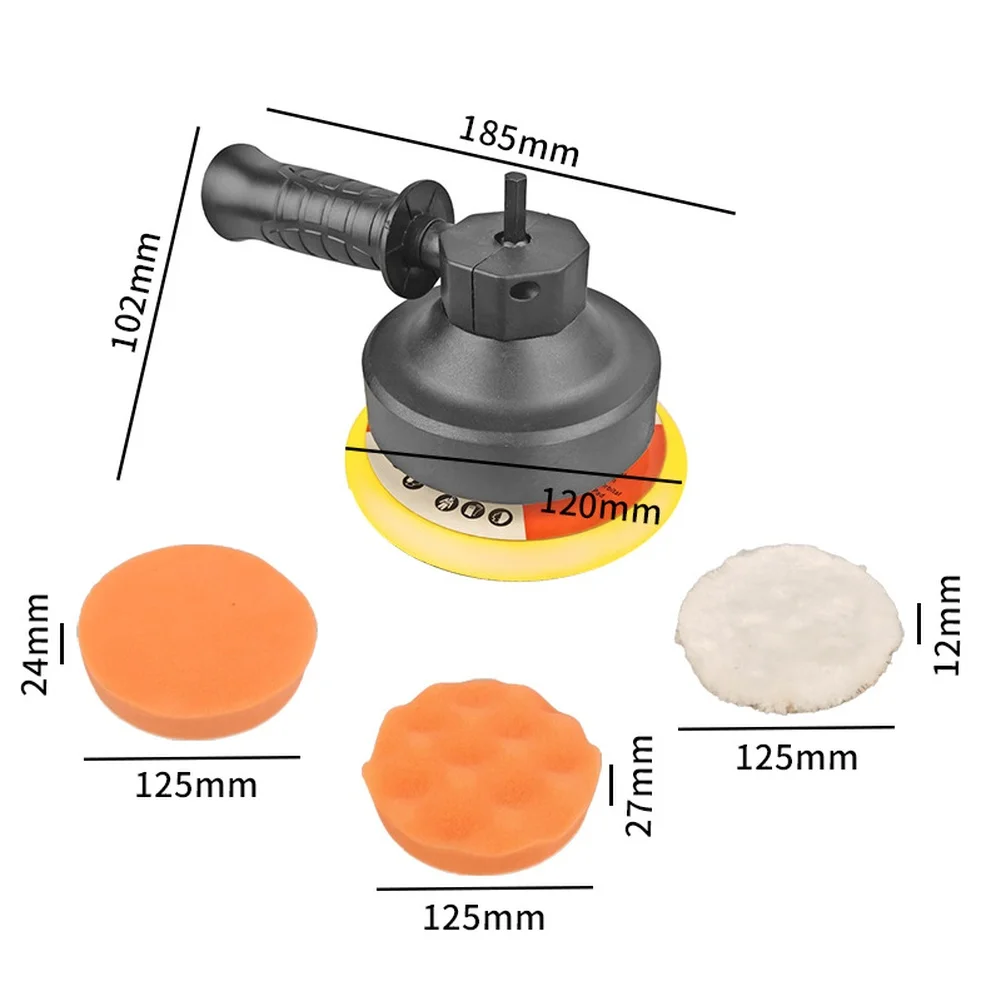Efficient Car Waxing And Glazing Polisher Car Polishing Pad Orange, Black And White Drill Polisher Flat And Wool Discs